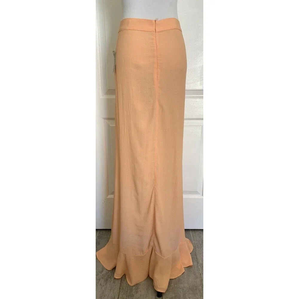 FLYNN SKYE Revolve Designer Los Angeles Orange Creamsicle Wrap Maxi NEW M - Picture 6 of 10